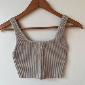 Babaton Sculpt Knit Squareneck Cropped Tank